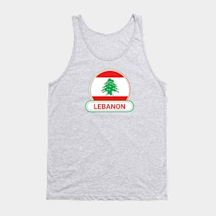 Lebanon Country Badge - Lebanon Flag Tank Top